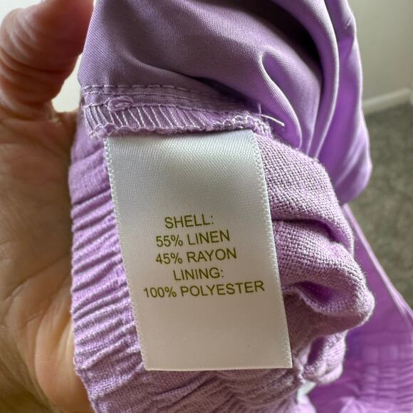 house of harlow linen wide leg lilac pants - Picture 5 of 8